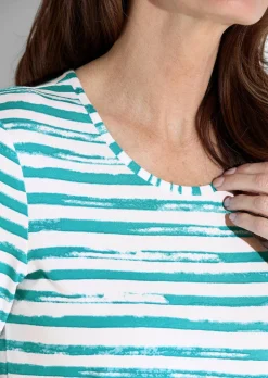 Gestreiftes Shirt aus Viskose-Jersey