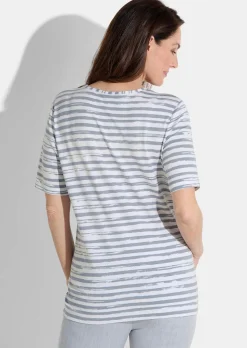 Gestreiftes Shirt aus Viskose-Jersey