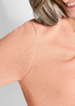 Halbarmpullover mit Rundhals aus Kaschmir