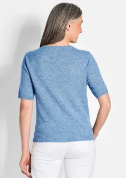 Halbarmpullover mit Rundhals aus Kaschmir