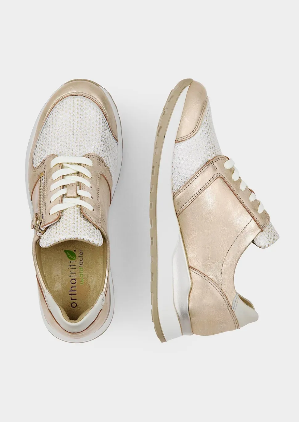 Hallux-Sneaker in Leder-Textil-Mix