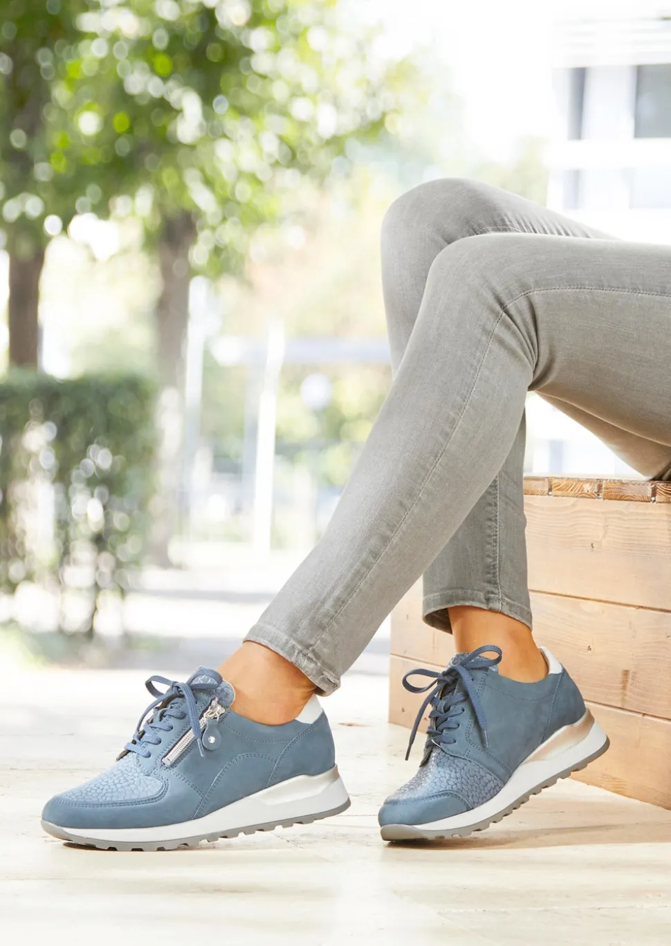 Hallux-Sneaker in Leder-Textil-Mix