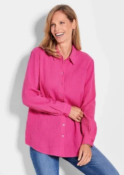 Hemdbluse aus Baumwoll-Musselin