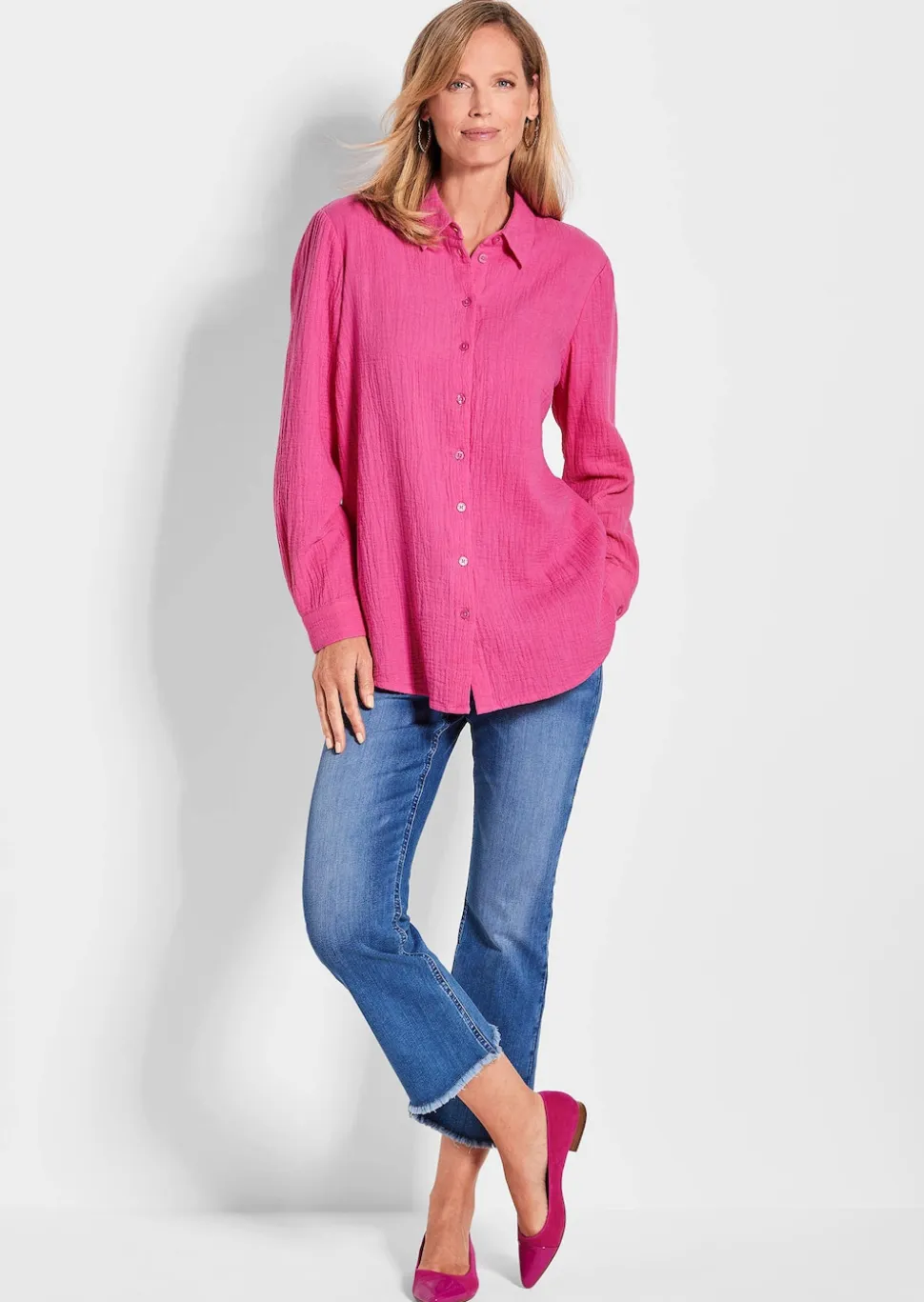 Hemdbluse aus Baumwoll-Musselin