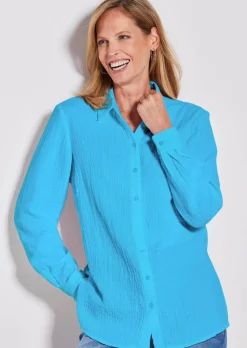Hemdbluse aus Baumwoll-Musselin
