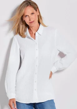 Hemdbluse aus Baumwoll-Musselin