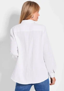 Hemdbluse aus Baumwoll-Musselin