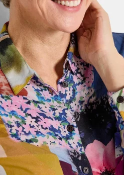 Hemdbluse aus Viskose im Mustermix