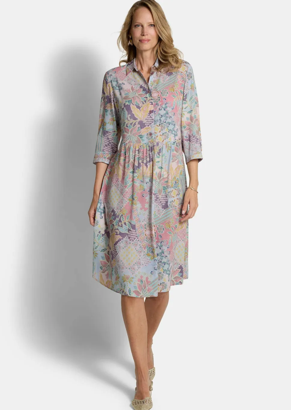 Hemdblusenkleid aus reiner Viskose