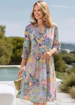 Hemdblusenkleid aus reiner Viskose