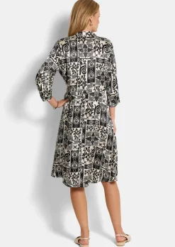 Hemdblusenkleid aus Viskose-Satin