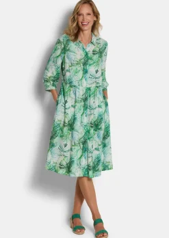 Hemdblusenkleid in Midi-Länge