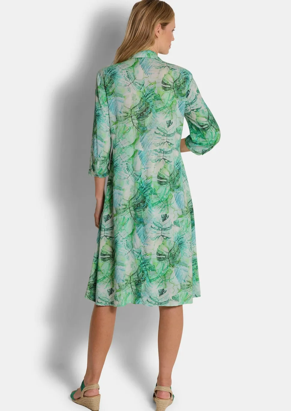 Hemdblusenkleid in Midi-Länge