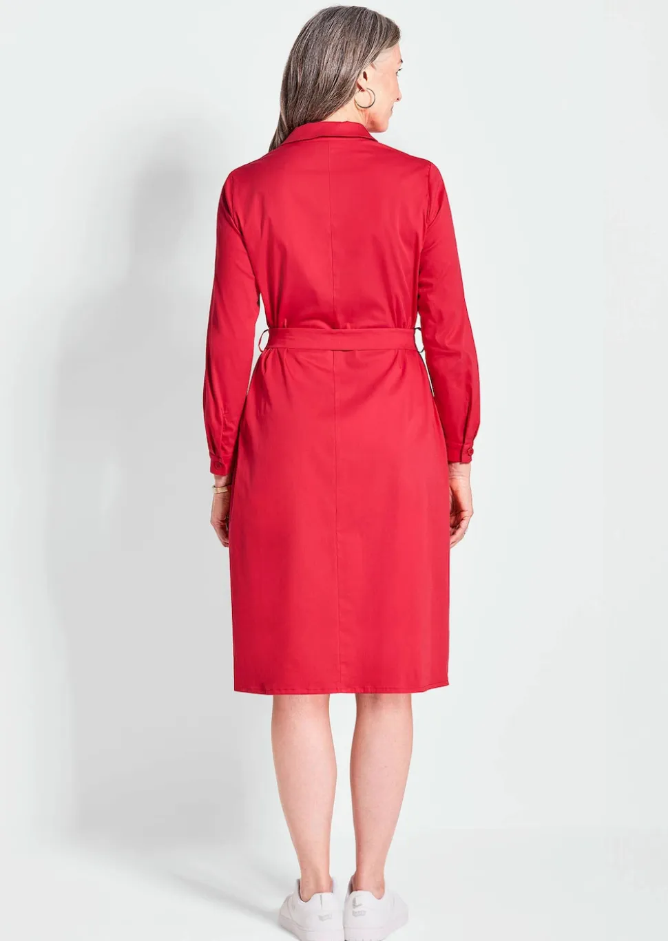 Hemdblusenkleid mit Bindegürtel