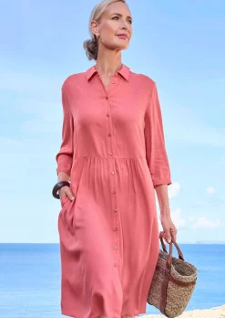 Hemdblusenkleid mit Eingrifftaschen