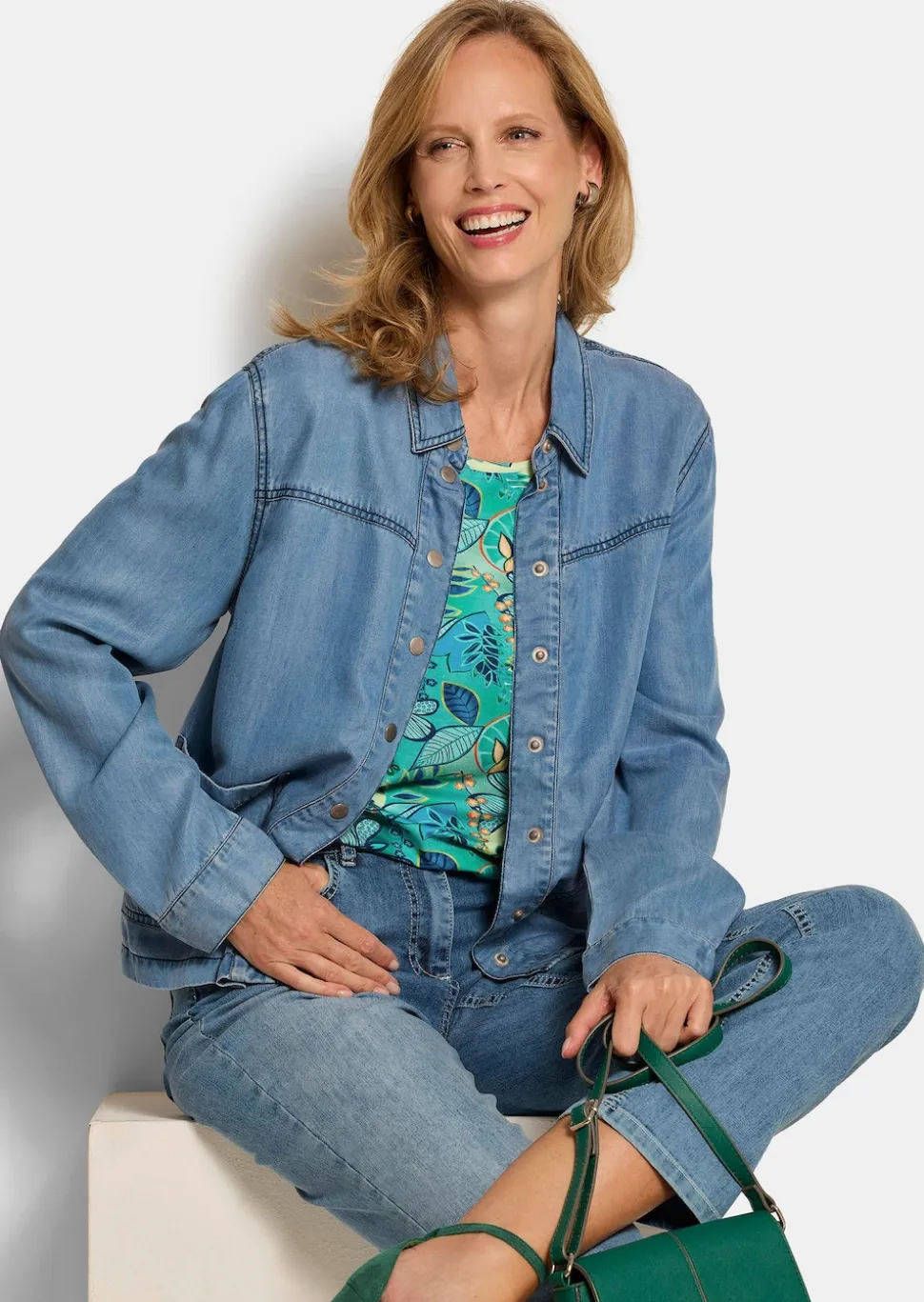 Hemdjacke im Denim-Look
