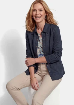 Hemdjacke in Velourslederoptik