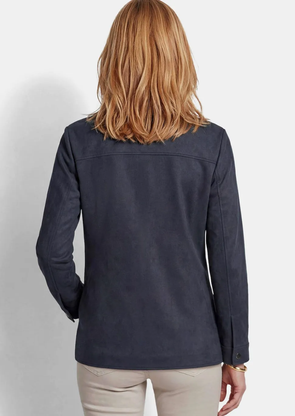 Hemdjacke in Velourslederoptik