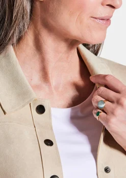 Hemdjacke in Velourslederoptik