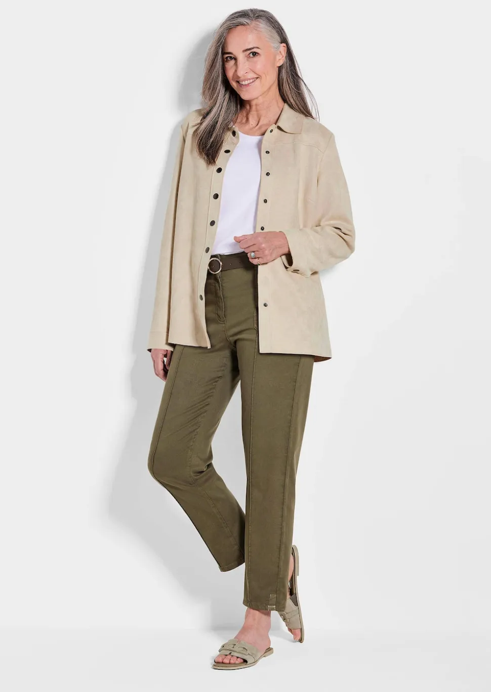Hemdjacke in Velourslederoptik