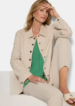 Hemdjacke in Velourslederoptik
