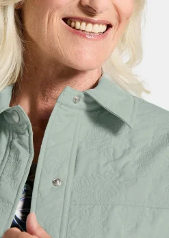 Hemdjacke mit geprägtem Blumenmuster