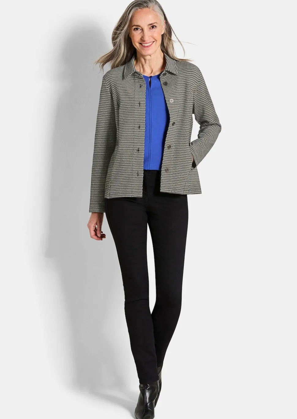 Hemdjacke mit Pepita-Muster