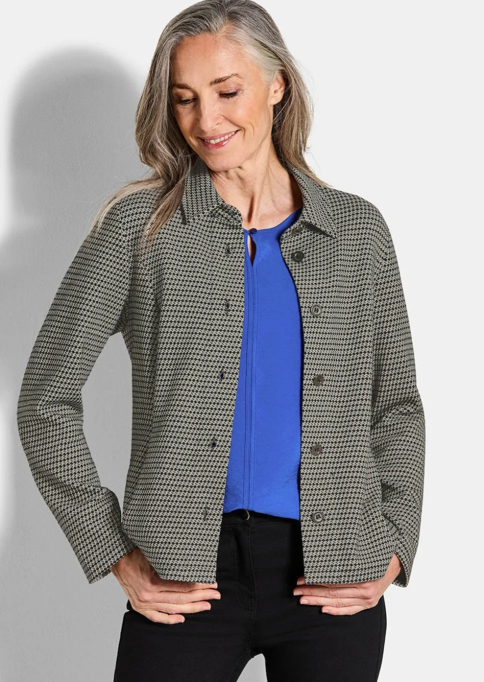 Hemdjacke mit Pepita-Muster