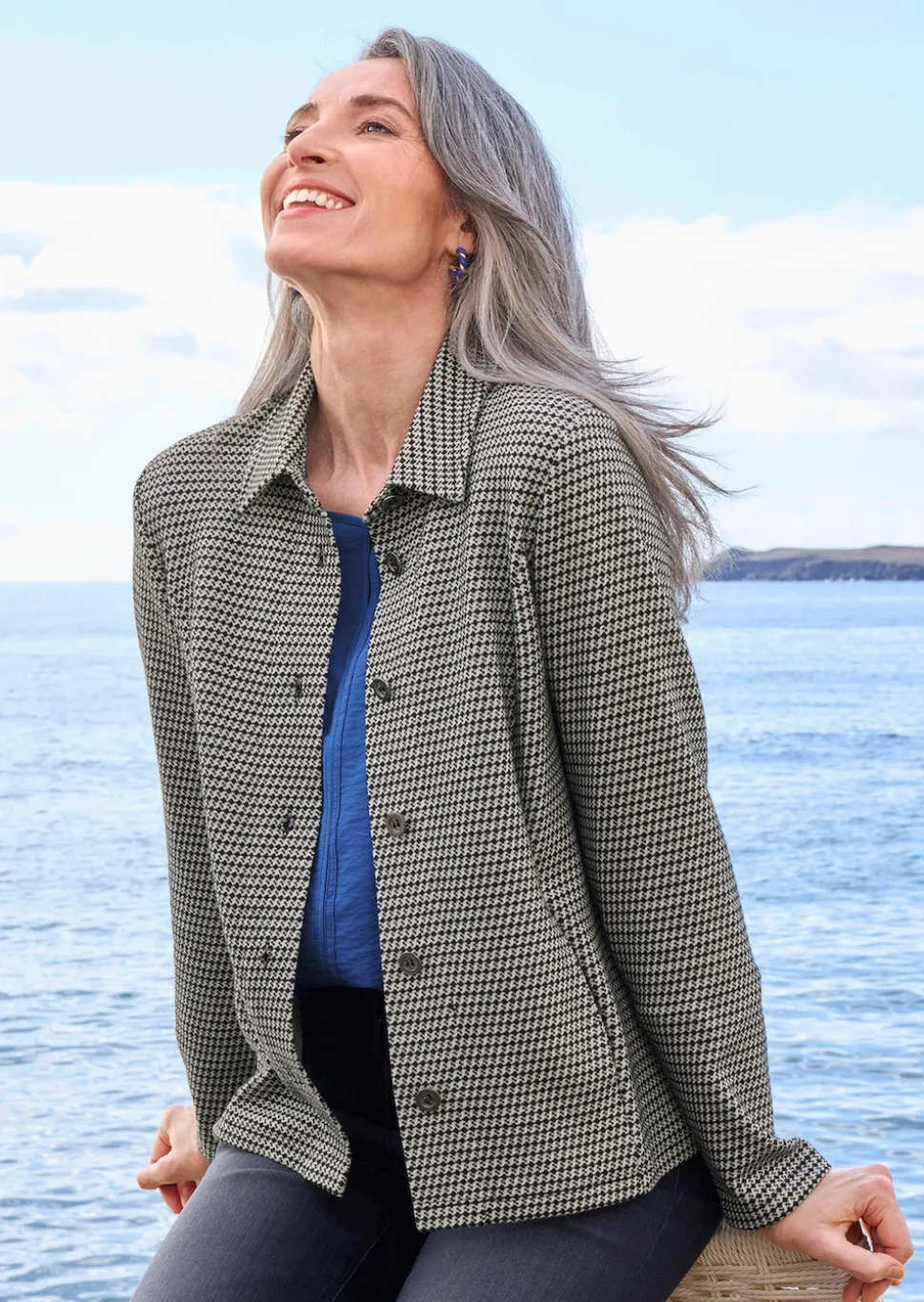 Hemdjacke mit Pepita-Muster