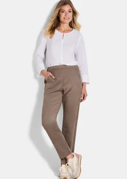 Hose LOUISA in Veloursleder-Optik