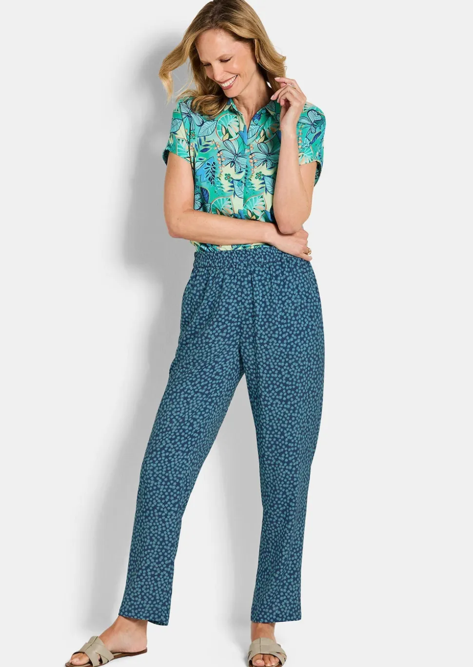 Hose SARA mit Millefleurs-Print