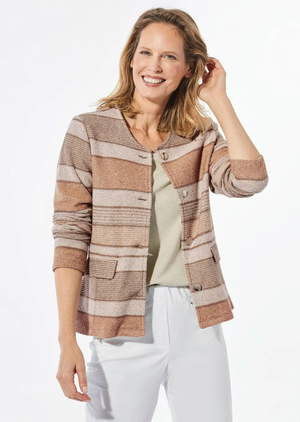 Jacke in Bouclé-Optik