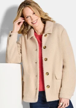 Jacke in flauschiger Qualität mit Lurex