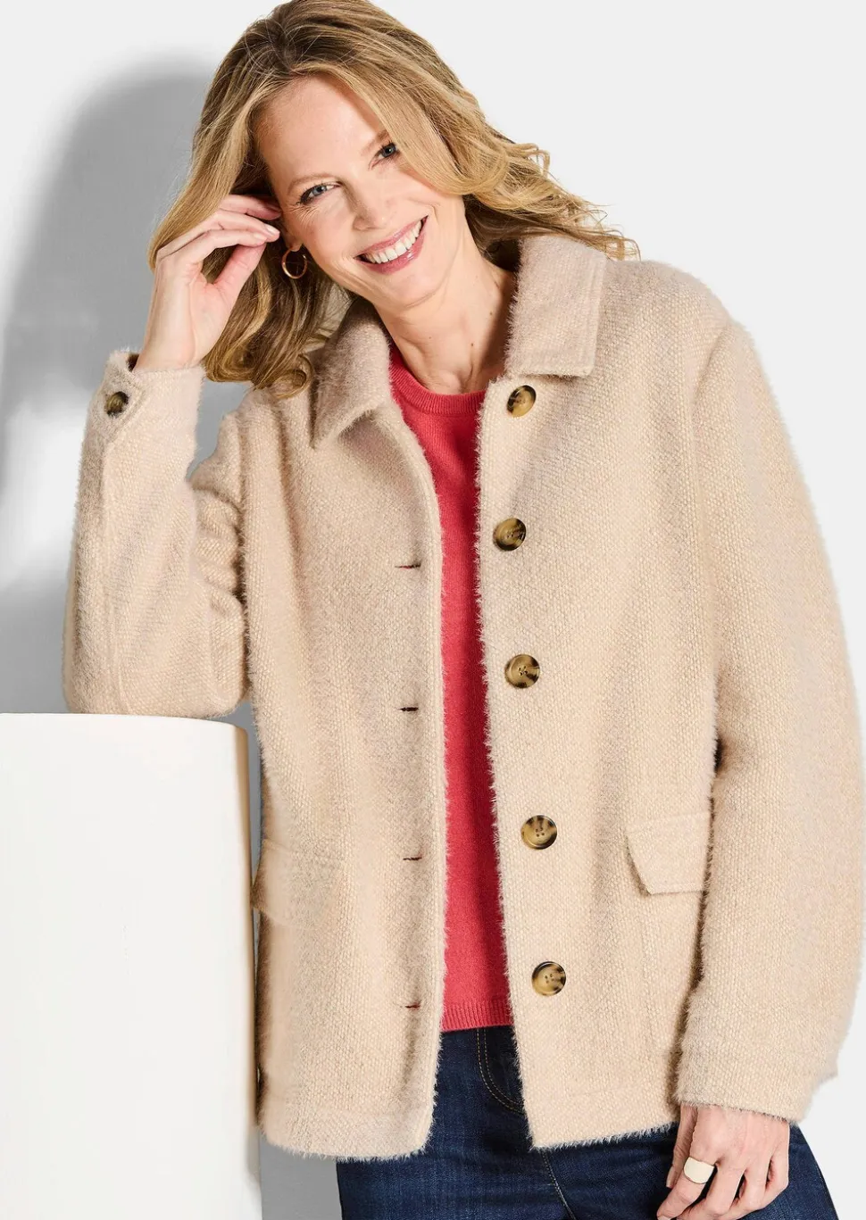 Jacke in flauschiger Qualität mit Lurex