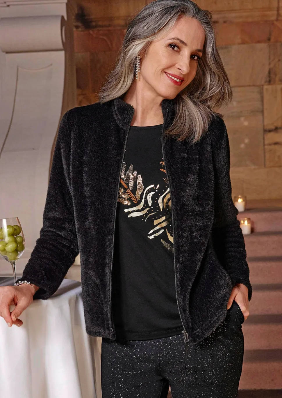 Jacke in Jersey-Qualität