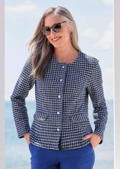 Jacke in Karo-Optik
