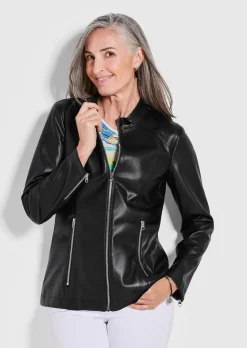 Jacke in Lederoptik
