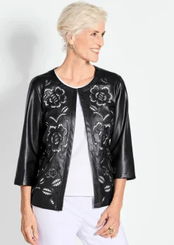 Jacke in Lederoptik