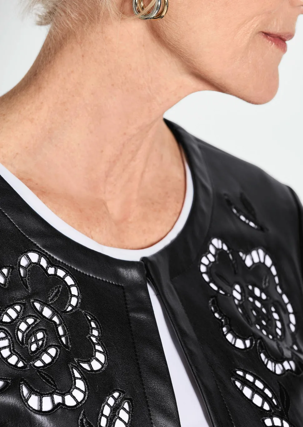 Jacke in Lederoptik