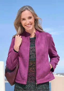 Jacke in Veloursleder-Optik