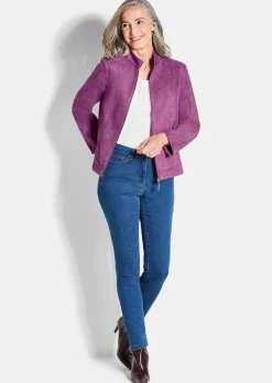 Jacke in Veloursleder-Optik