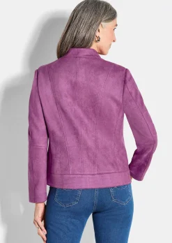 Jacke in Veloursleder-Optik