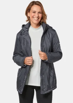 Jacke mit Kapuze in dezenter Crashstruktur