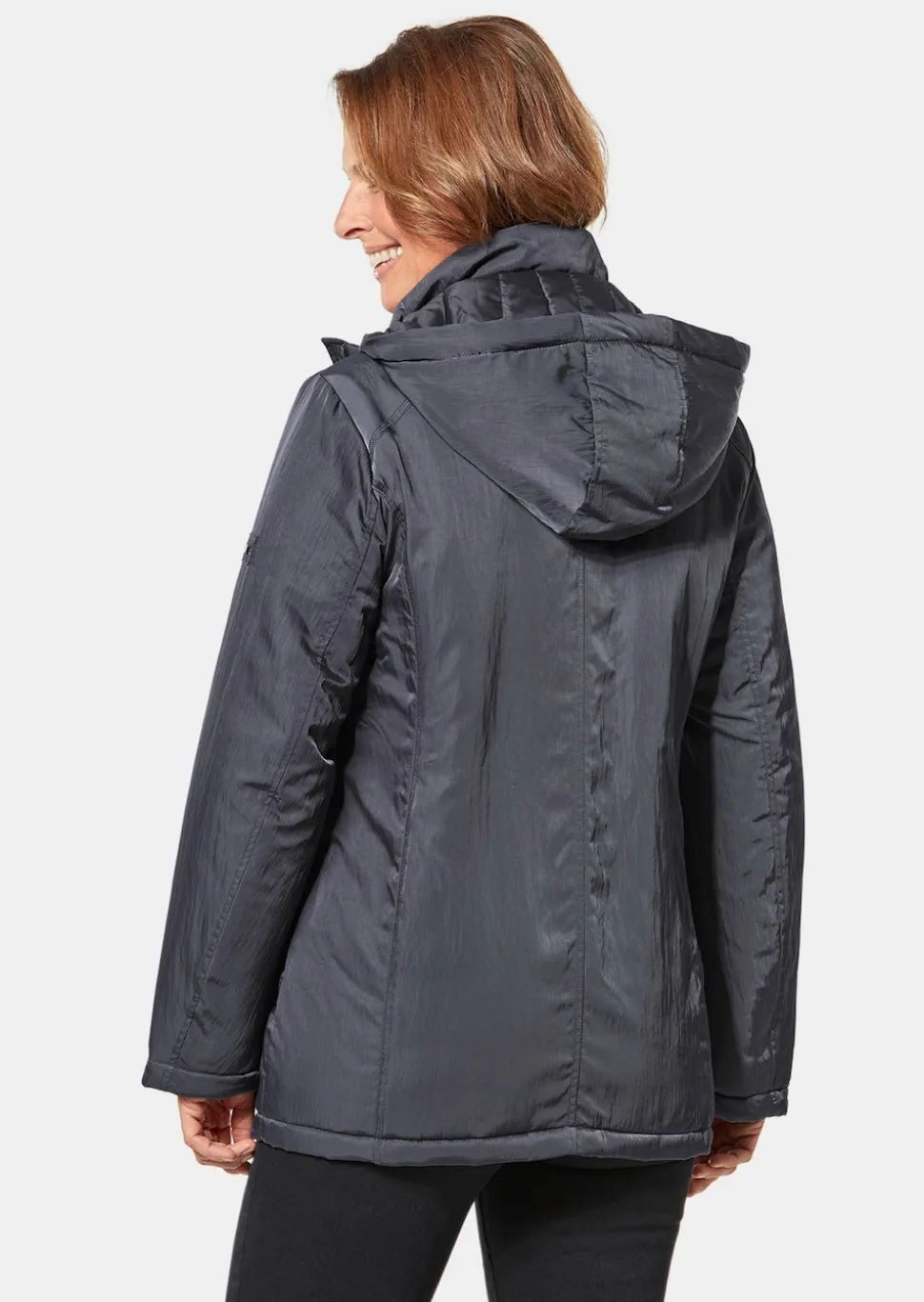 Jacke mit Kapuze in dezenter Crashstruktur