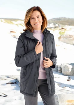 Jacke mit Kapuze in dezenter Crashstruktur