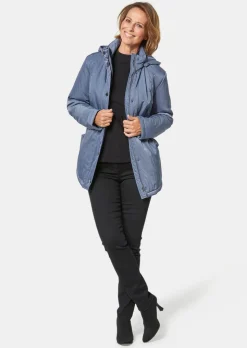 Jacke mit Kapuze in dezenter Crashstruktur