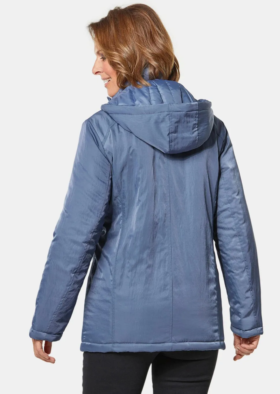 Jacke mit Kapuze in dezenter Crashstruktur