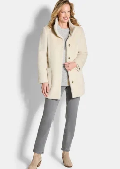 Jacke mit Stehkragen aus Federgarn