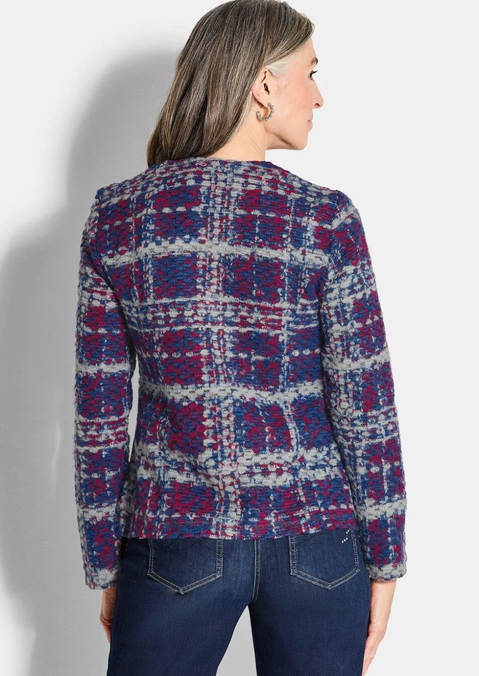 Jacquard-Jacke aus strukturiertem Jersey