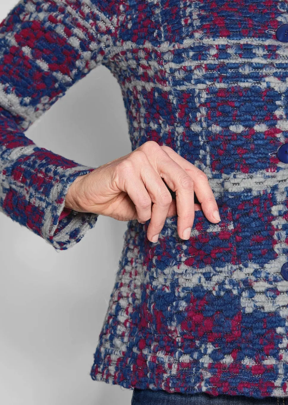 Jacquard-Jacke aus strukturiertem Jersey